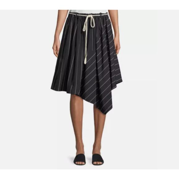 Vince Striped Asymmetric Rope-Tie Skirt Small - Picture 15 of 15